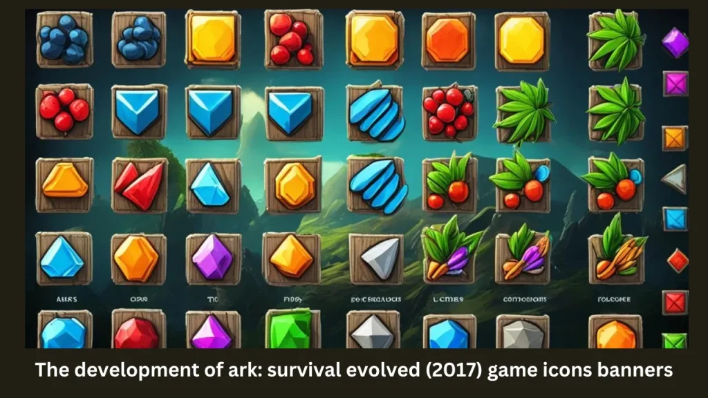 The development of ark: survival evolved (2017) game icons banners